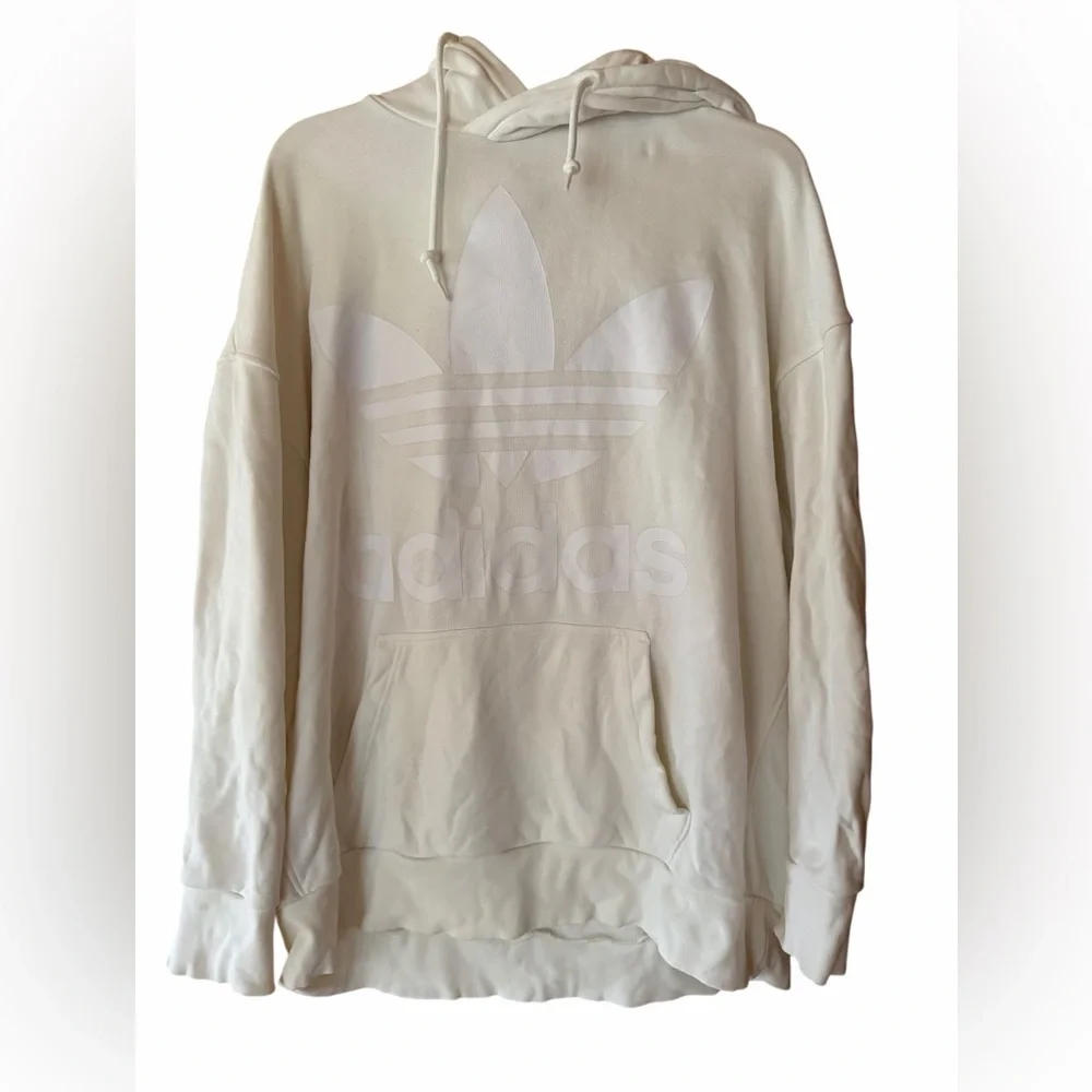 Adidas Originals Trefoil Off White 100% Cotton Hoodie
